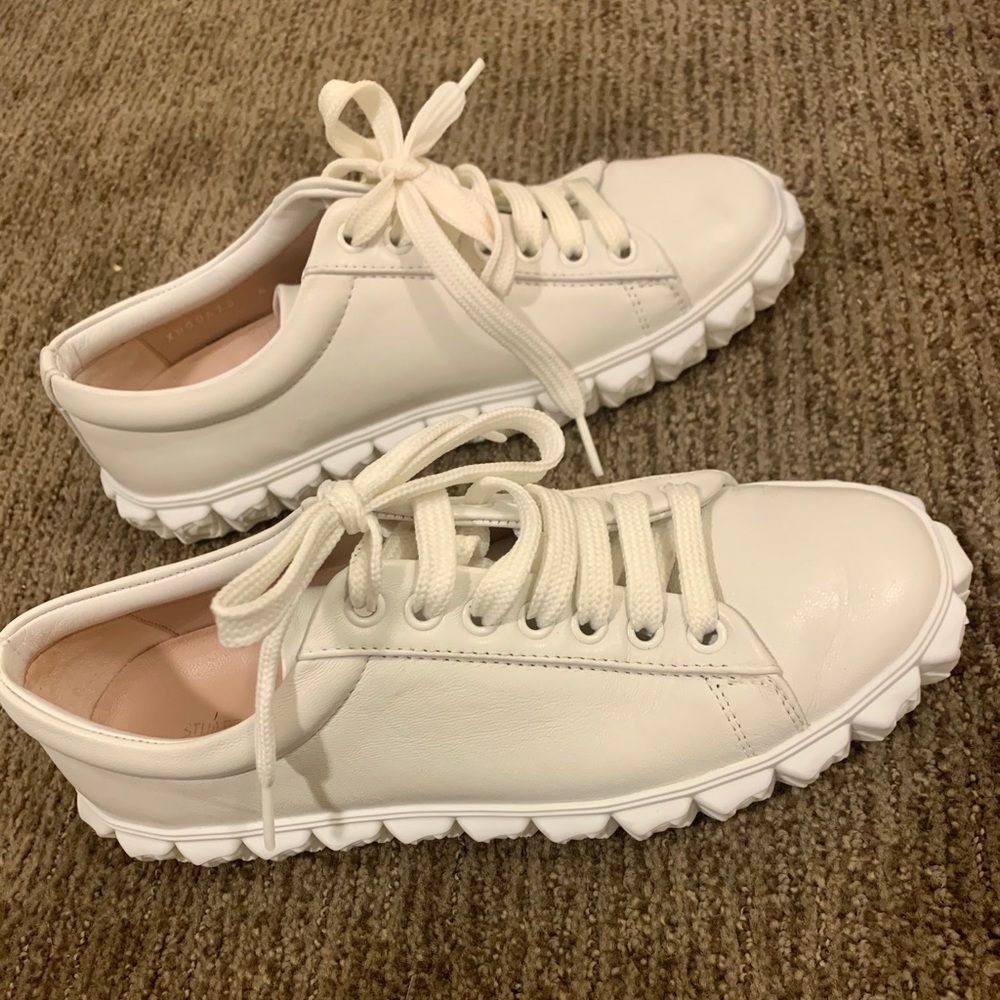 Stuart Weitzman White Fringiecoverstory Sneaker